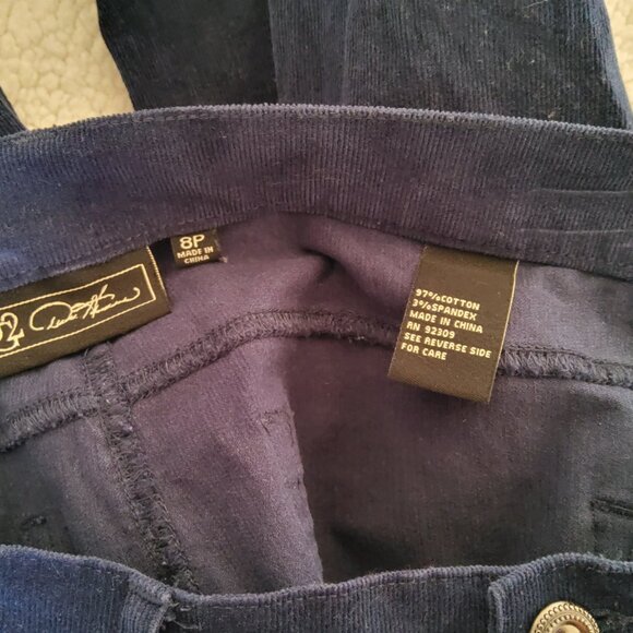 DG2 Diane Gilman Corduroy Pants Navy Blue Stretch 8P EUC - Picture 12 of 16